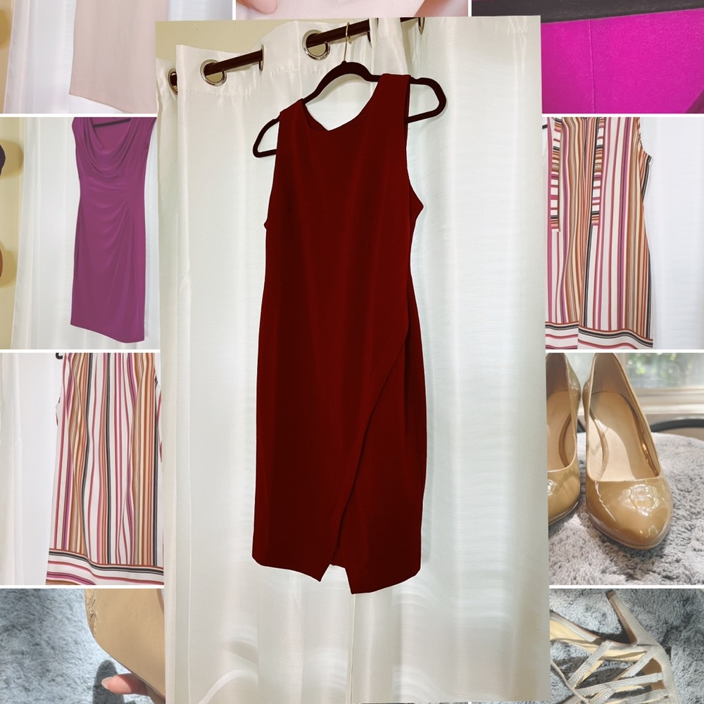 She + Sky Burgundy Bodycon dress